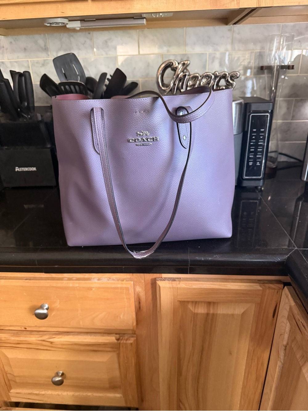 Coach Lavender Pebbled Leather Tote